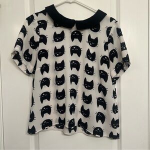 Cat Print Blouse
